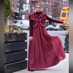 Zimmermann Lady Beetle Gown in Berry